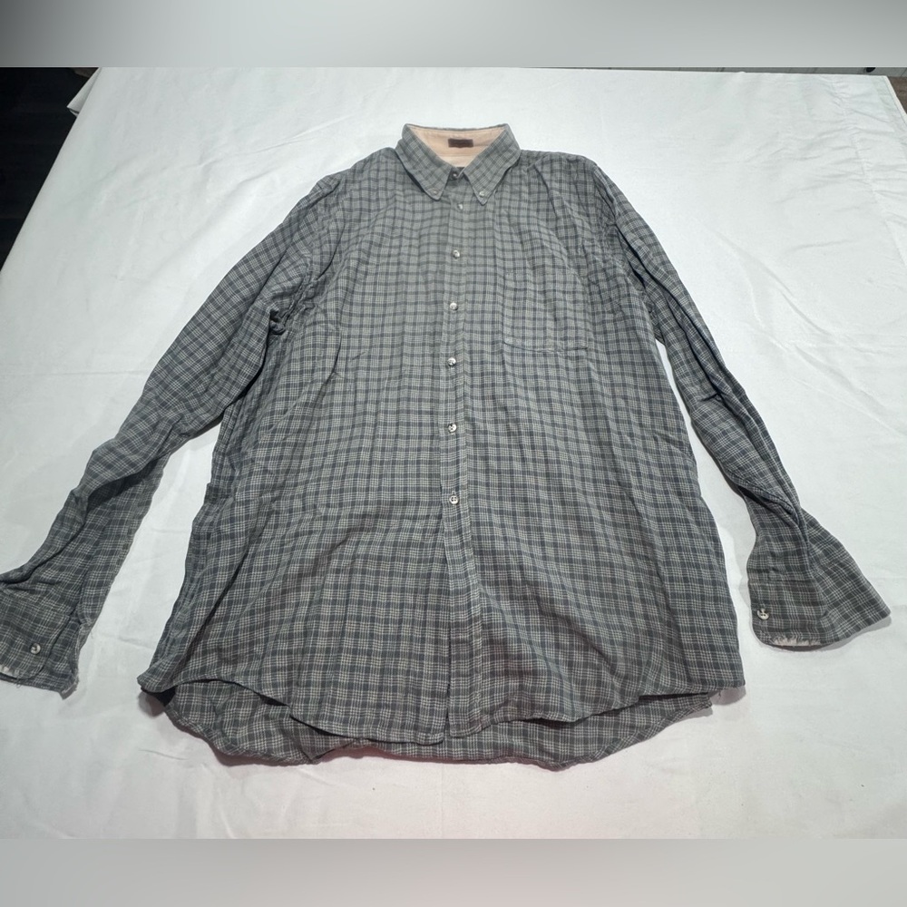ORVIS SPENCER HOUNDSTOOTH PURE‎ COTTON LONG SLEEVE BUTTON DOWN SHIRT. SIZE LARGE